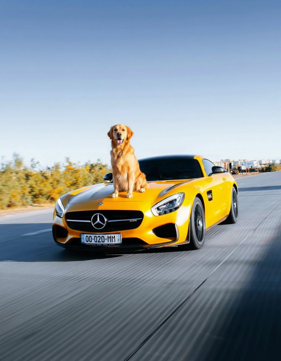 place a dog on the car